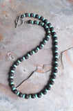 Black Lava Rock Turquoise Mens Surfer Beaded Long Necklace - Mac
