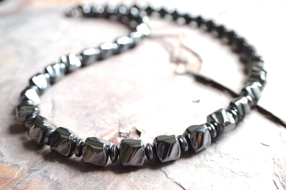 Mens Beaded Necklace Hematite Necklace Gifts For Men - Walsh