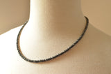 Mens Gray Beaded Hematite Long Short Thin Stone Necklace - Everett