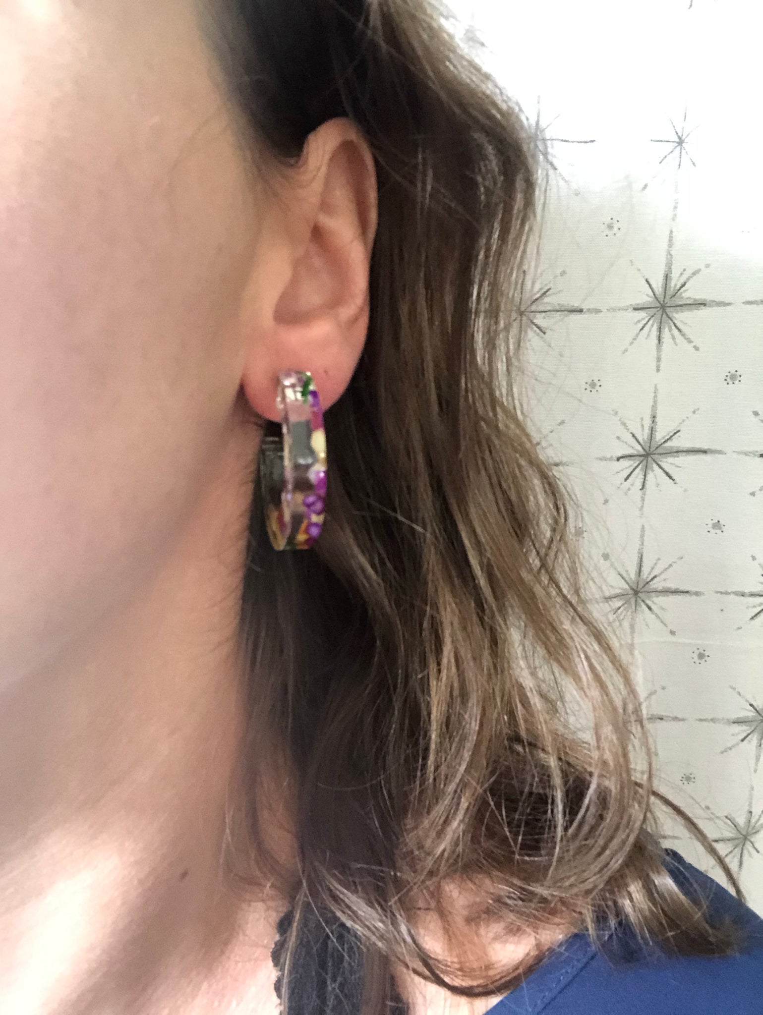 Large colored deals hoop earrings