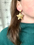 Gold Star Statement Big Metal Earrings Dangle Statement Earrings